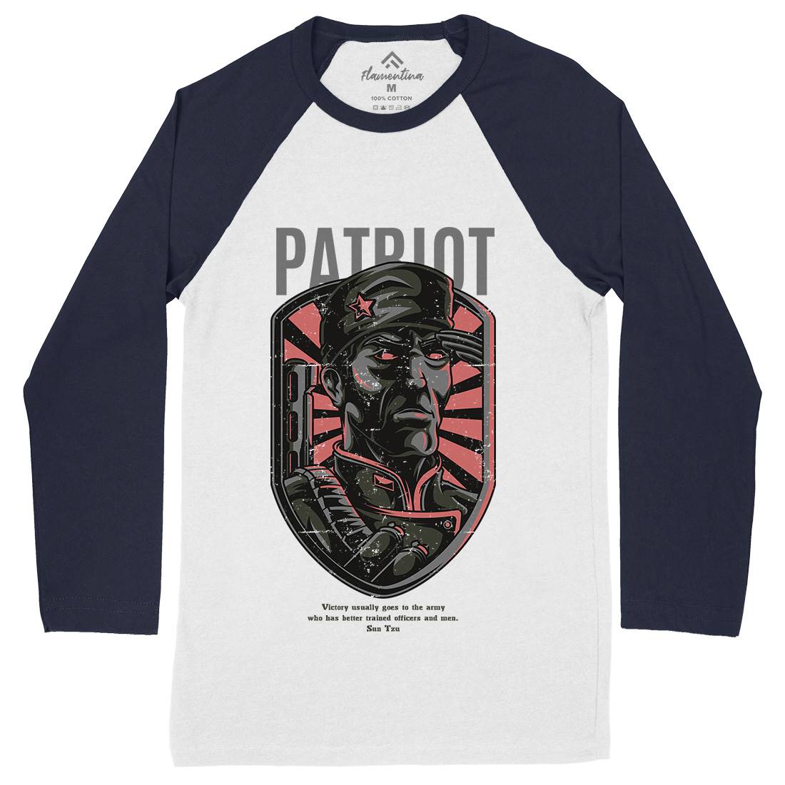 Patriot Mens Long Sleeve Baseball T-Shirt Army D677