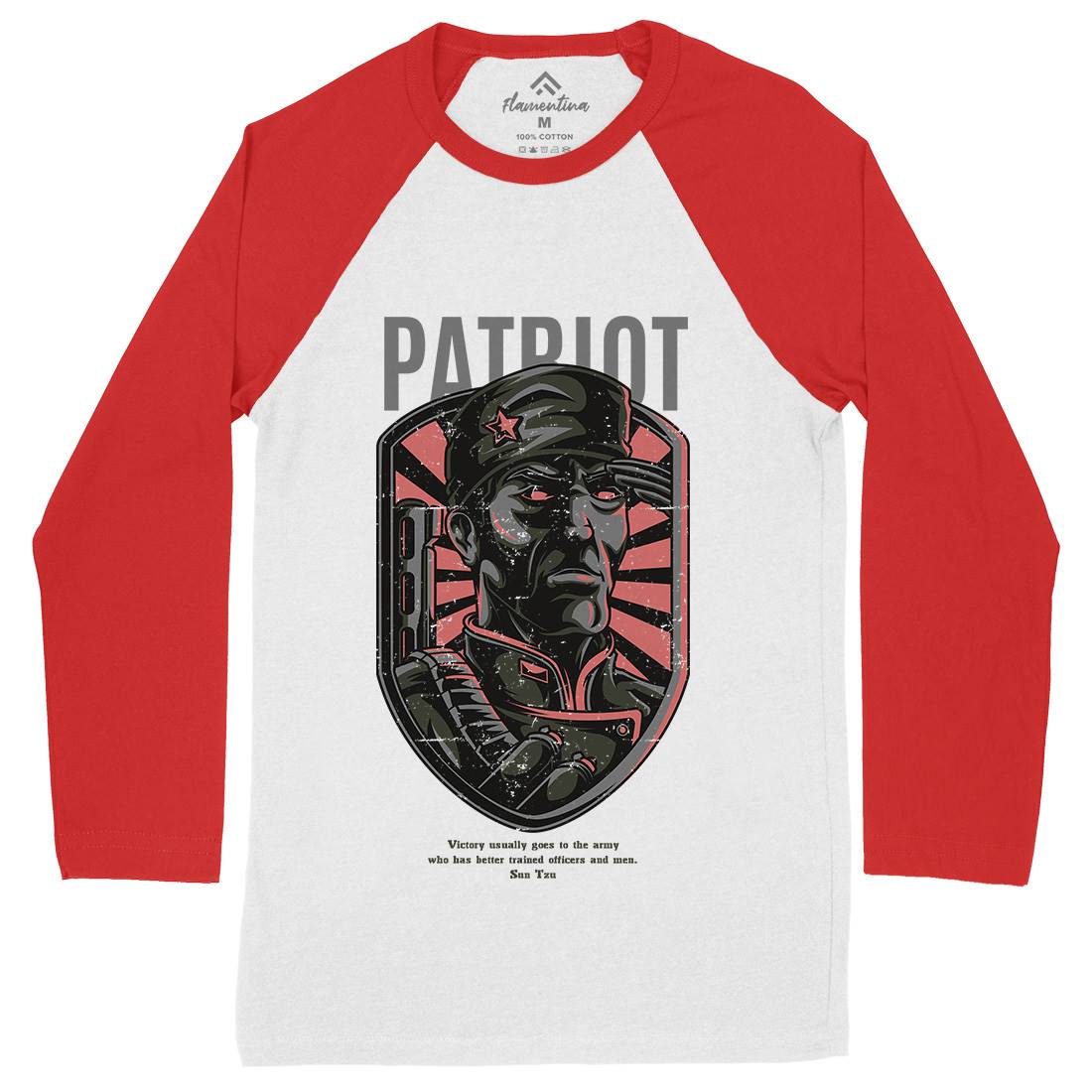 Patriot Mens Long Sleeve Baseball T-Shirt Army D677