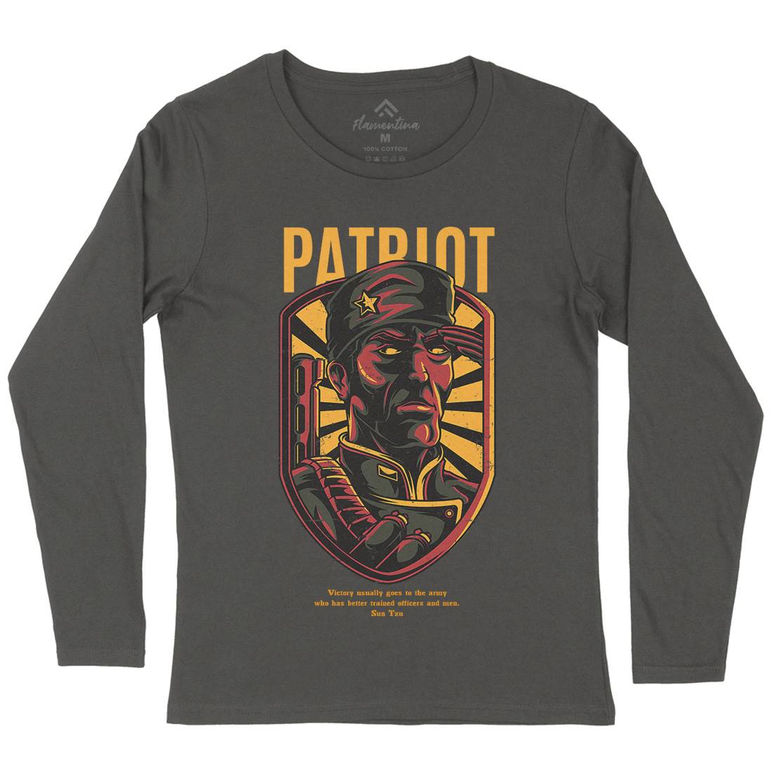 Patriot Womens Long Sleeve T-Shirt Army D677