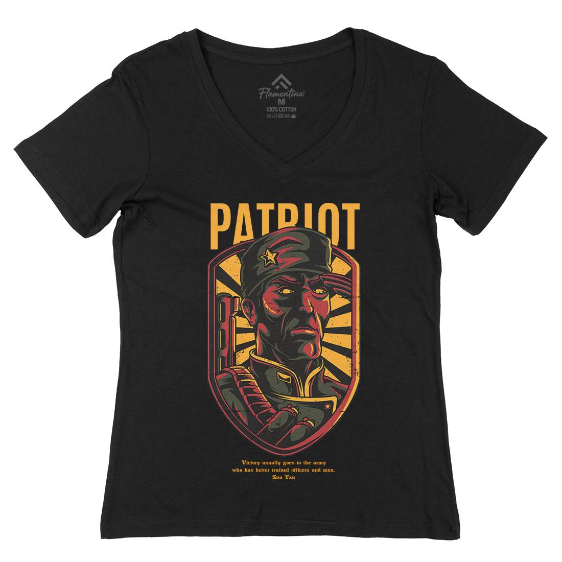 Patriot Womens Organic V-Neck T-Shirt Army D677