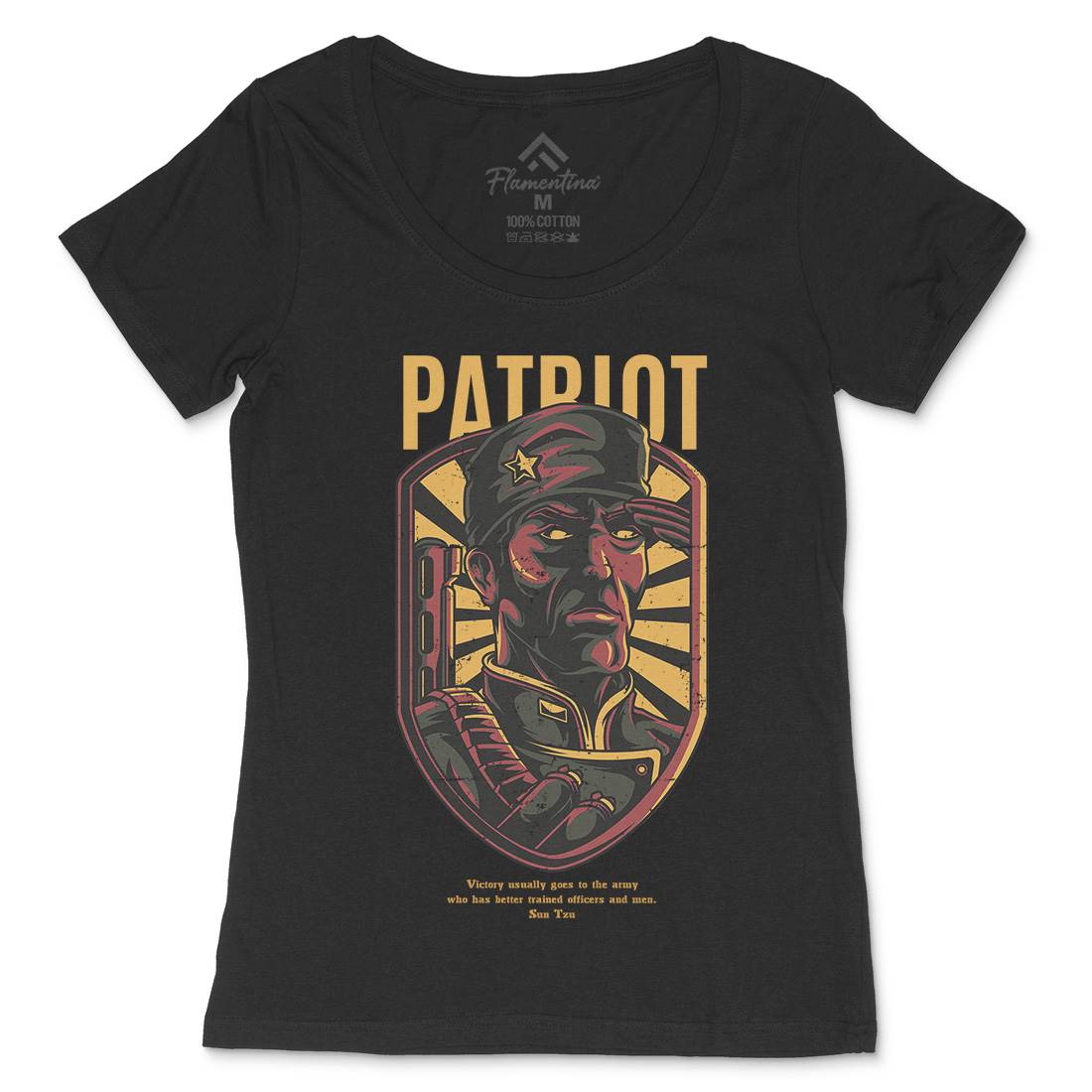 Patriot Womens Scoop Neck T-Shirt Army D677