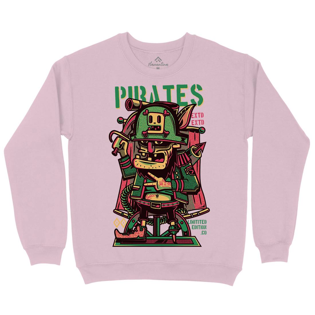 Pirates Kids Crew Neck Sweatshirt Navy D678