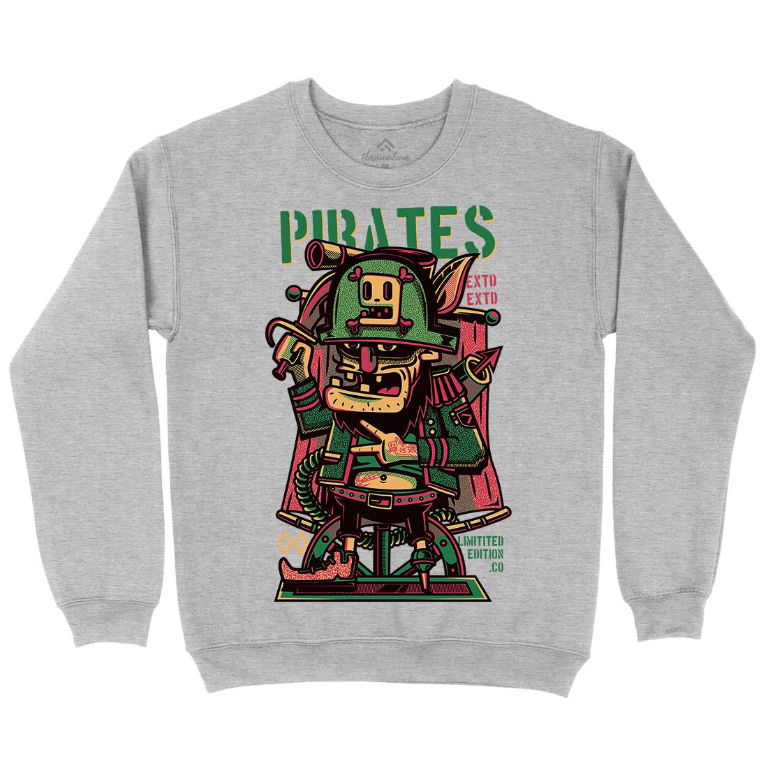 Pirates Mens Crew Neck Sweatshirt Navy D678