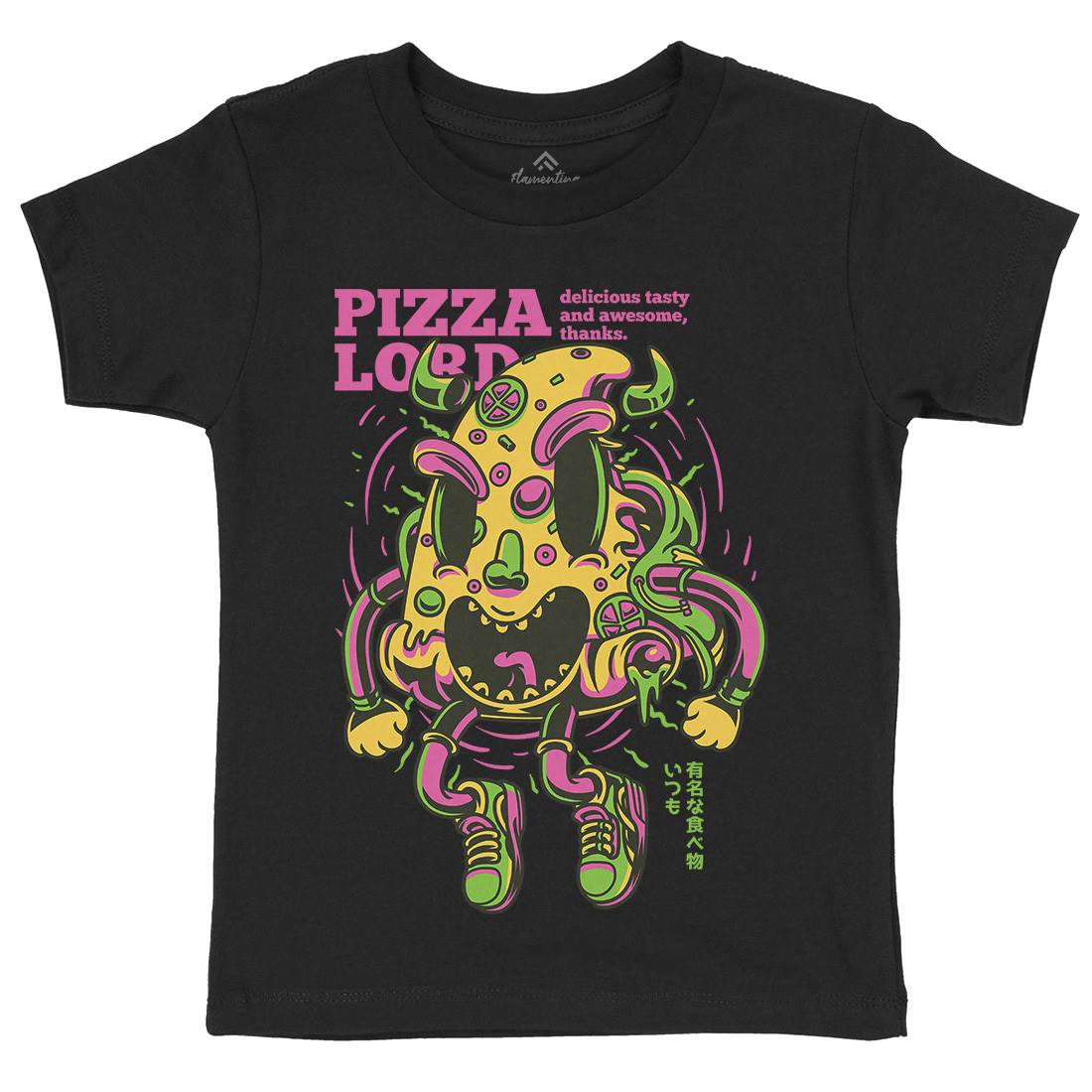 Pizza Lord Kids Crew Neck T-Shirt Food D679