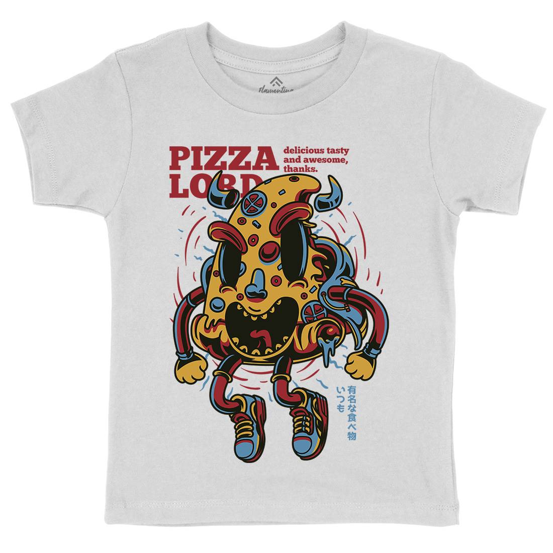 Pizza Lord Kids Organic Crew Neck T-Shirt Food D679