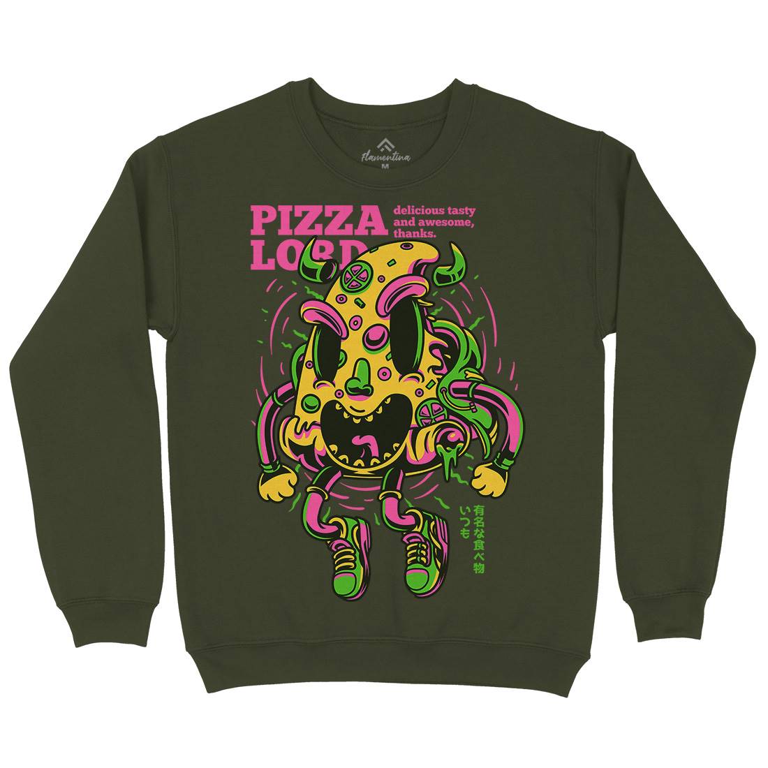 Pizza Lord Mens Crew Neck Sweatshirt Food D679