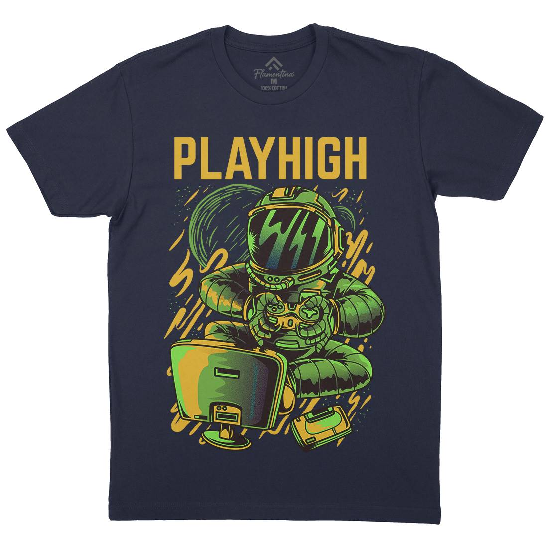 Play High Mens Crew Neck T-Shirt Space D680