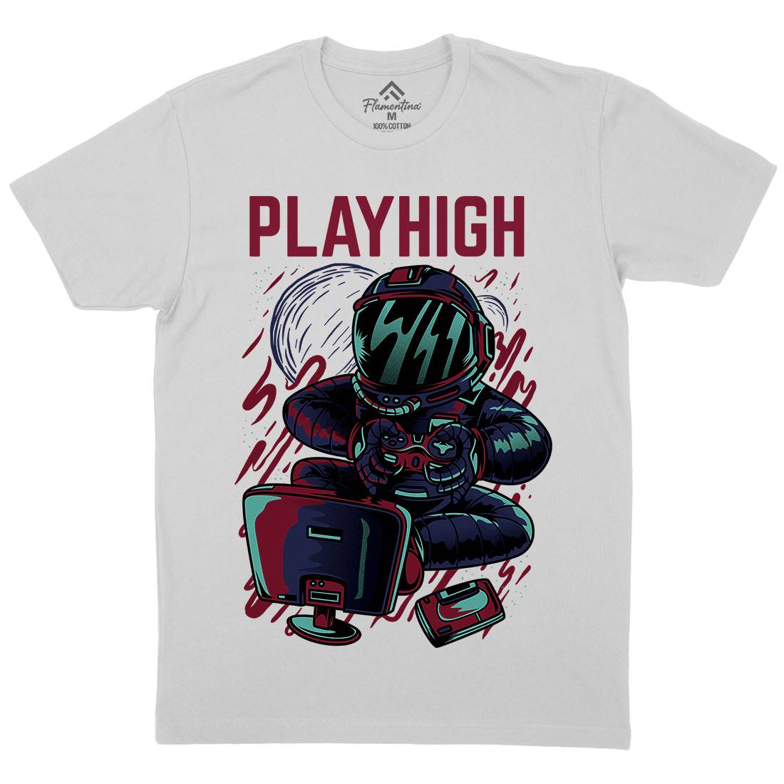 Play High Mens Crew Neck T-Shirt Space D680