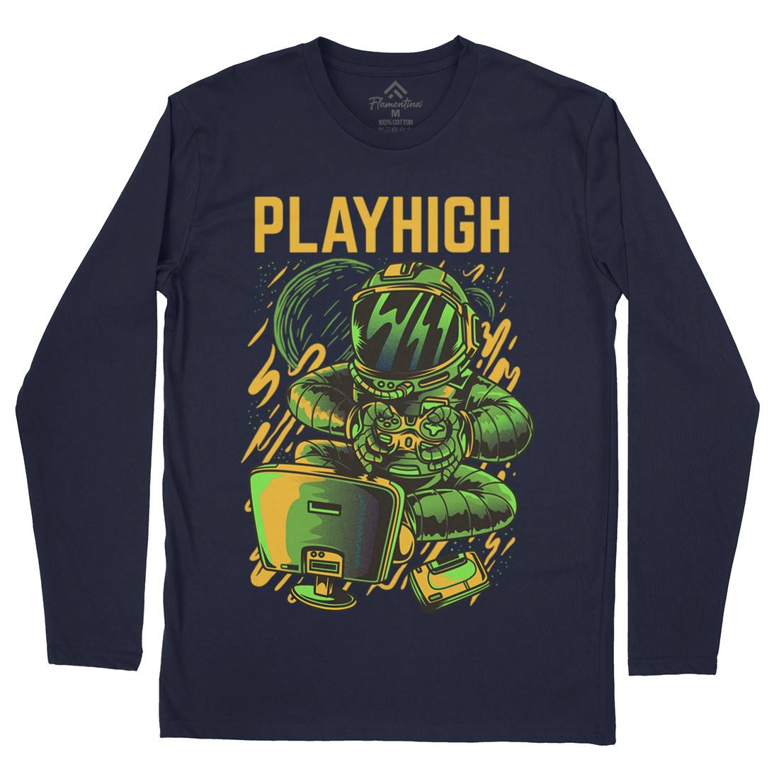 Play High Mens Long Sleeve T-Shirt Space D680