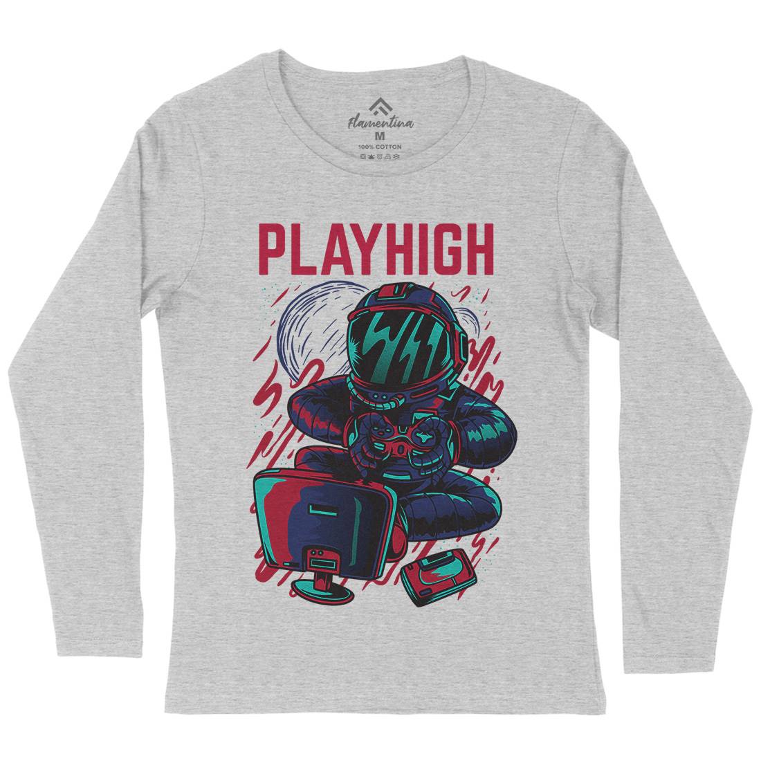 Play High Womens Long Sleeve T-Shirt Space D680