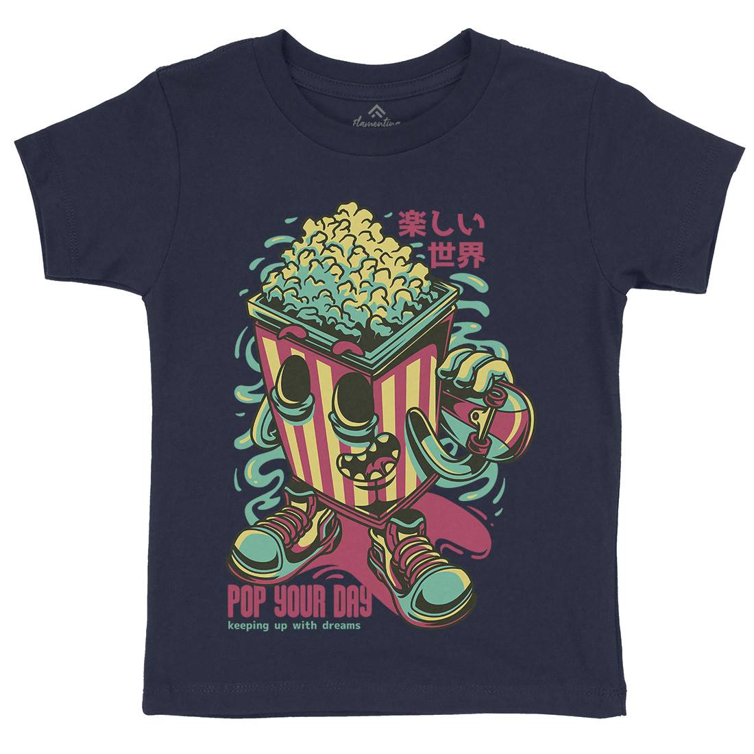 Popcorn Kids Organic Crew Neck T-Shirt Food D681