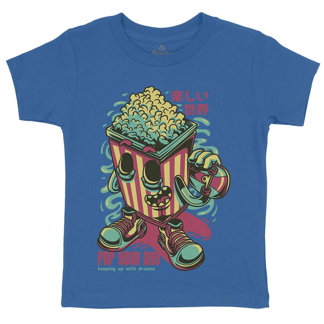 Popcorn Kids Crew Neck T-Shirt Food D681
