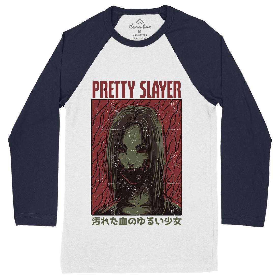 Pretty Slayer Mens Long Sleeve Baseball T-Shirt Horror D682
