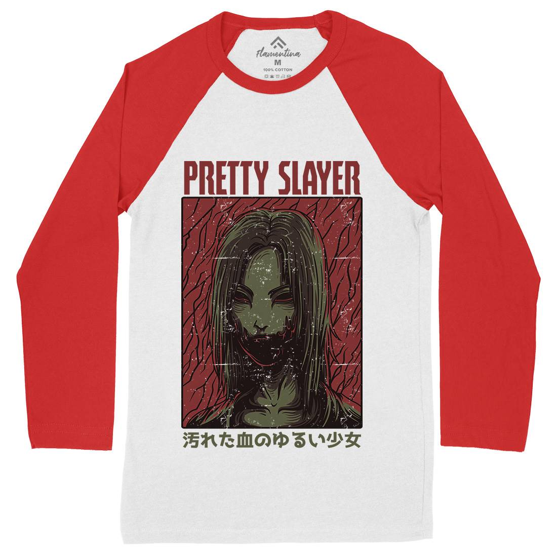 Pretty Slayer Mens Long Sleeve Baseball T-Shirt Horror D682