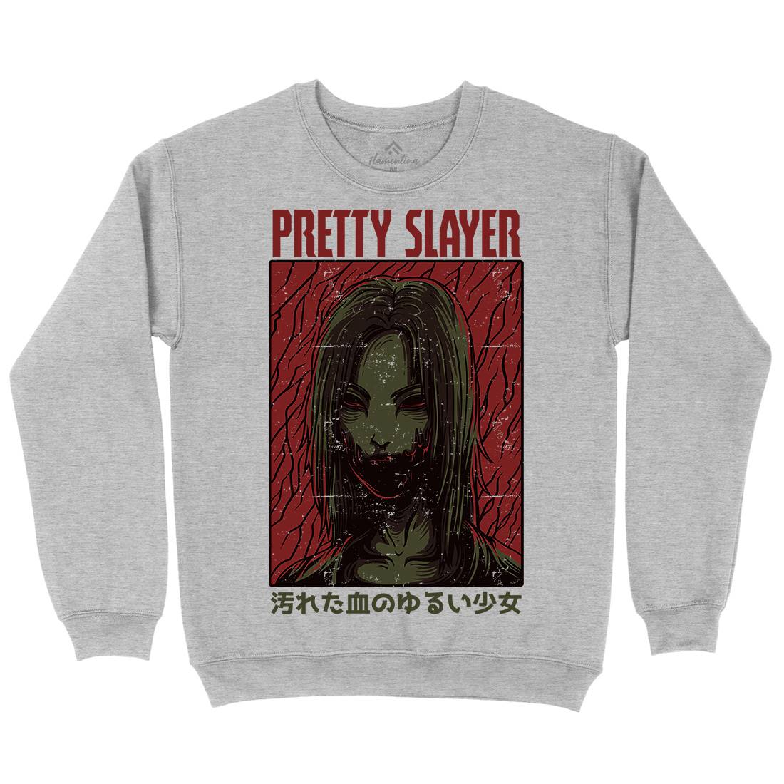 Pretty Slayer Mens Crew Neck Sweatshirt Horror D682