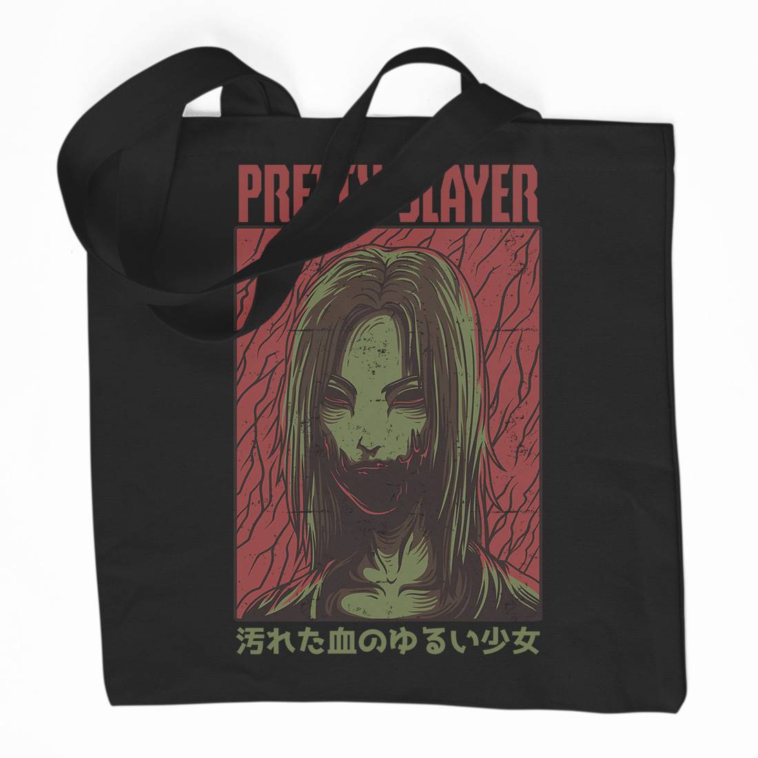 Pretty Slayer Organic Premium Cotton Tote Bag Horror D682