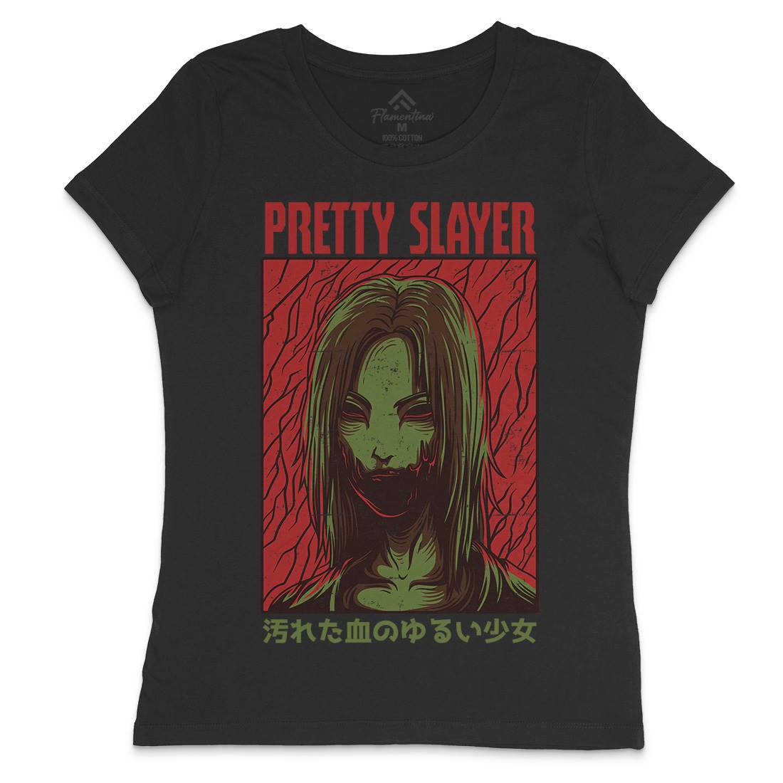 Pretty Slayer Womens Crew Neck T-Shirt Horror D682