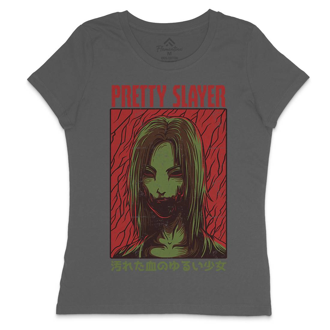 Pretty Slayer Womens Crew Neck T-Shirt Horror D682