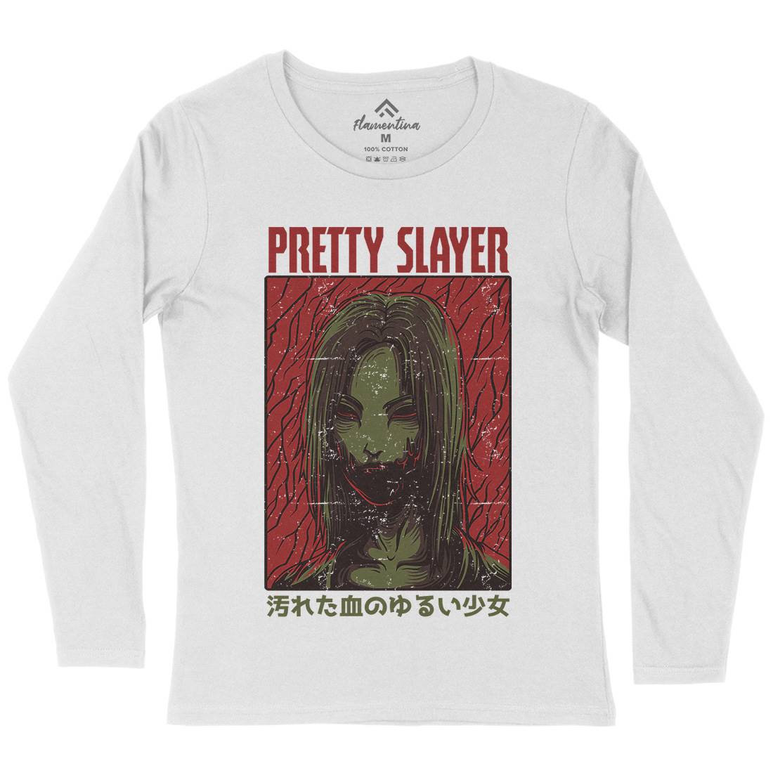 Pretty Slayer Womens Long Sleeve T-Shirt Horror D682