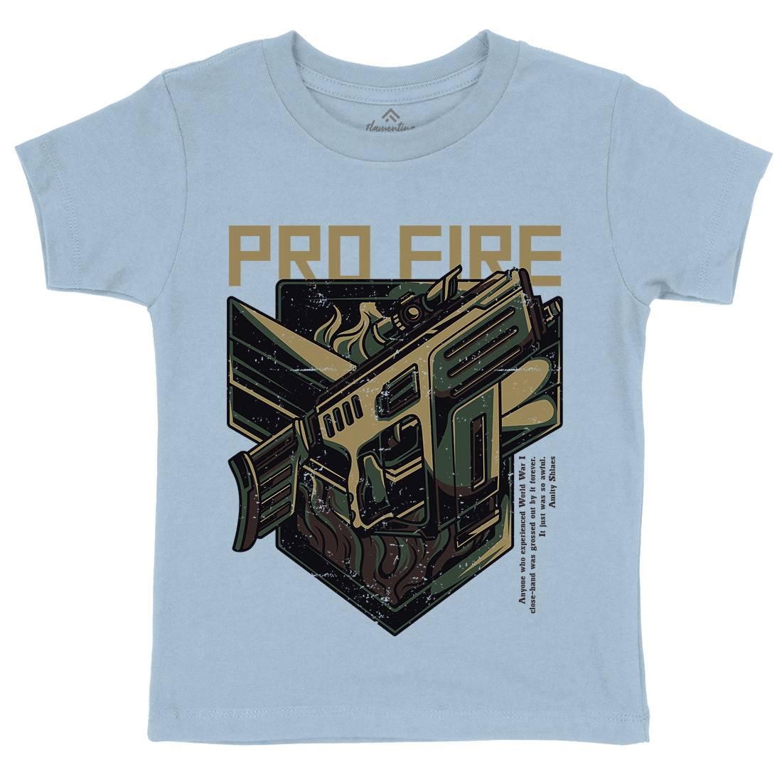 Pro Fire Kids Organic Crew Neck T-Shirt Army D683