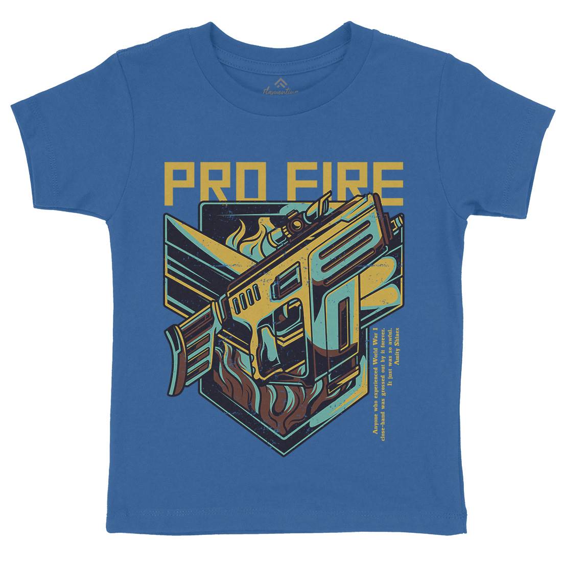 Pro Fire Kids Organic Crew Neck T-Shirt Army D683