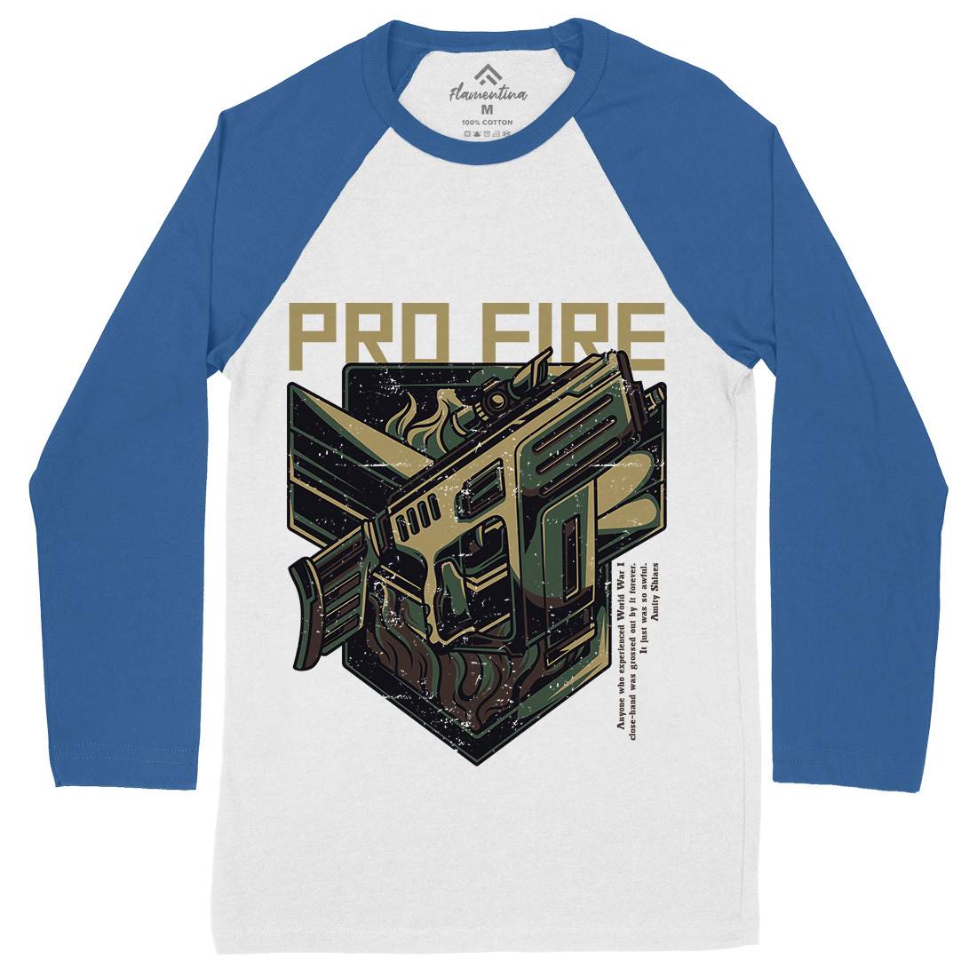 Pro Fire Mens Long Sleeve Baseball T-Shirt Army D683