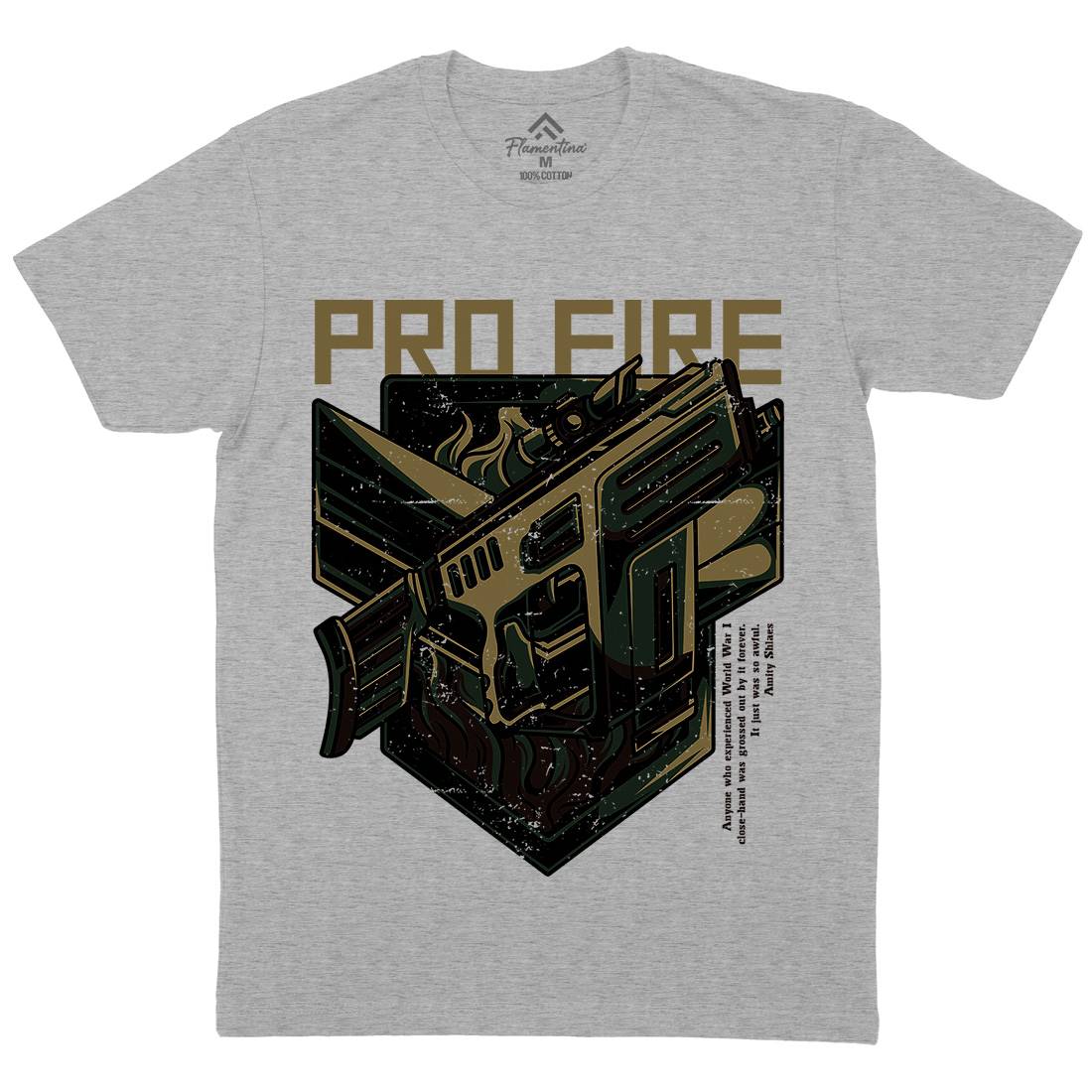 Pro Fire Mens Organic Crew Neck T-Shirt Army D683