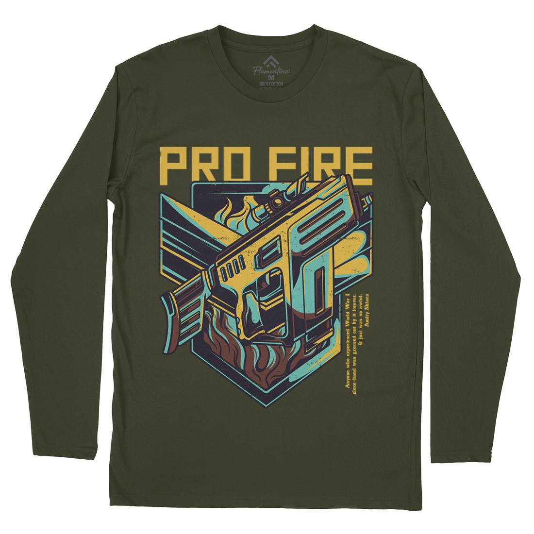 Pro Fire Mens Long Sleeve T-Shirt Army D683