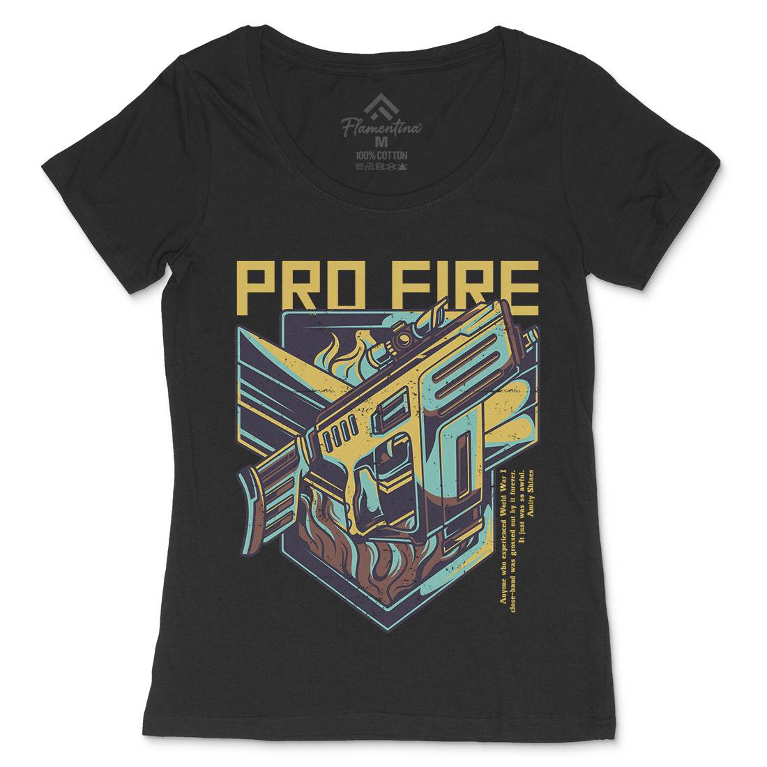 Pro Fire Womens Scoop Neck T-Shirt Army D683