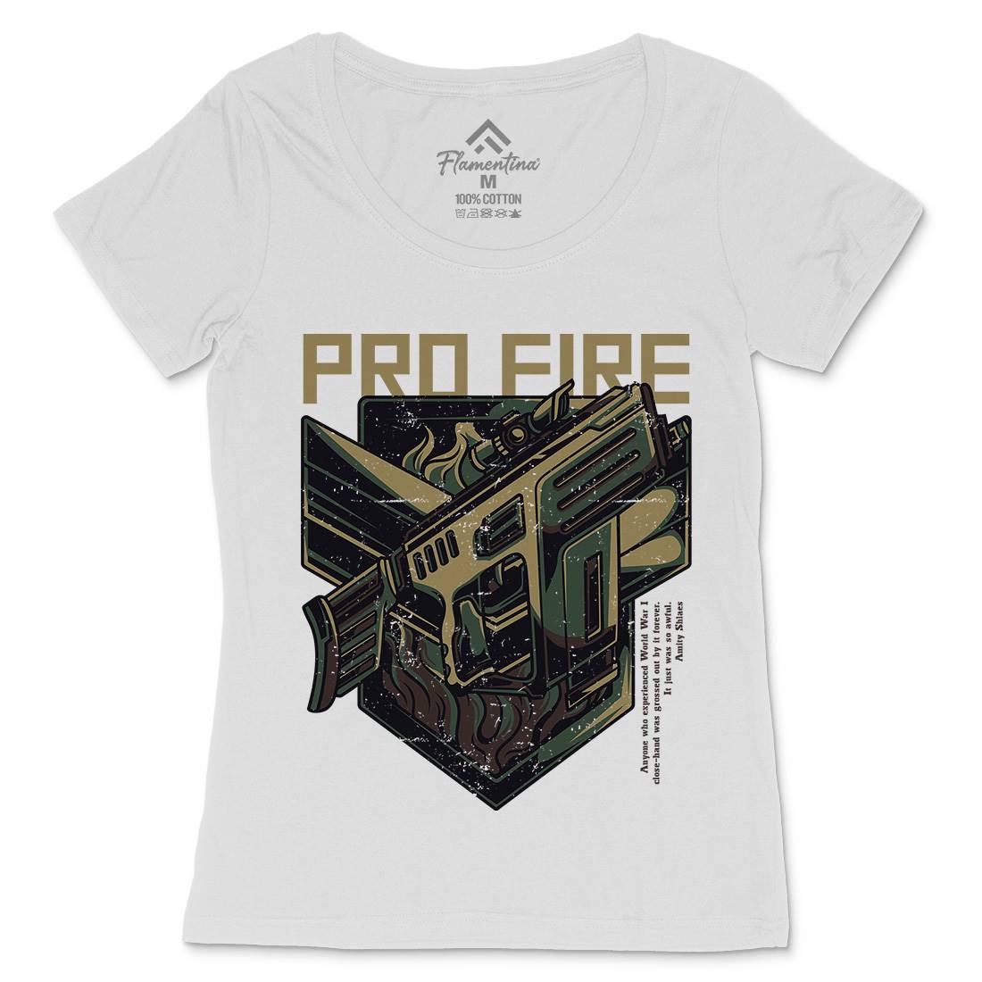 Pro Fire Womens Scoop Neck T-Shirt Army D683