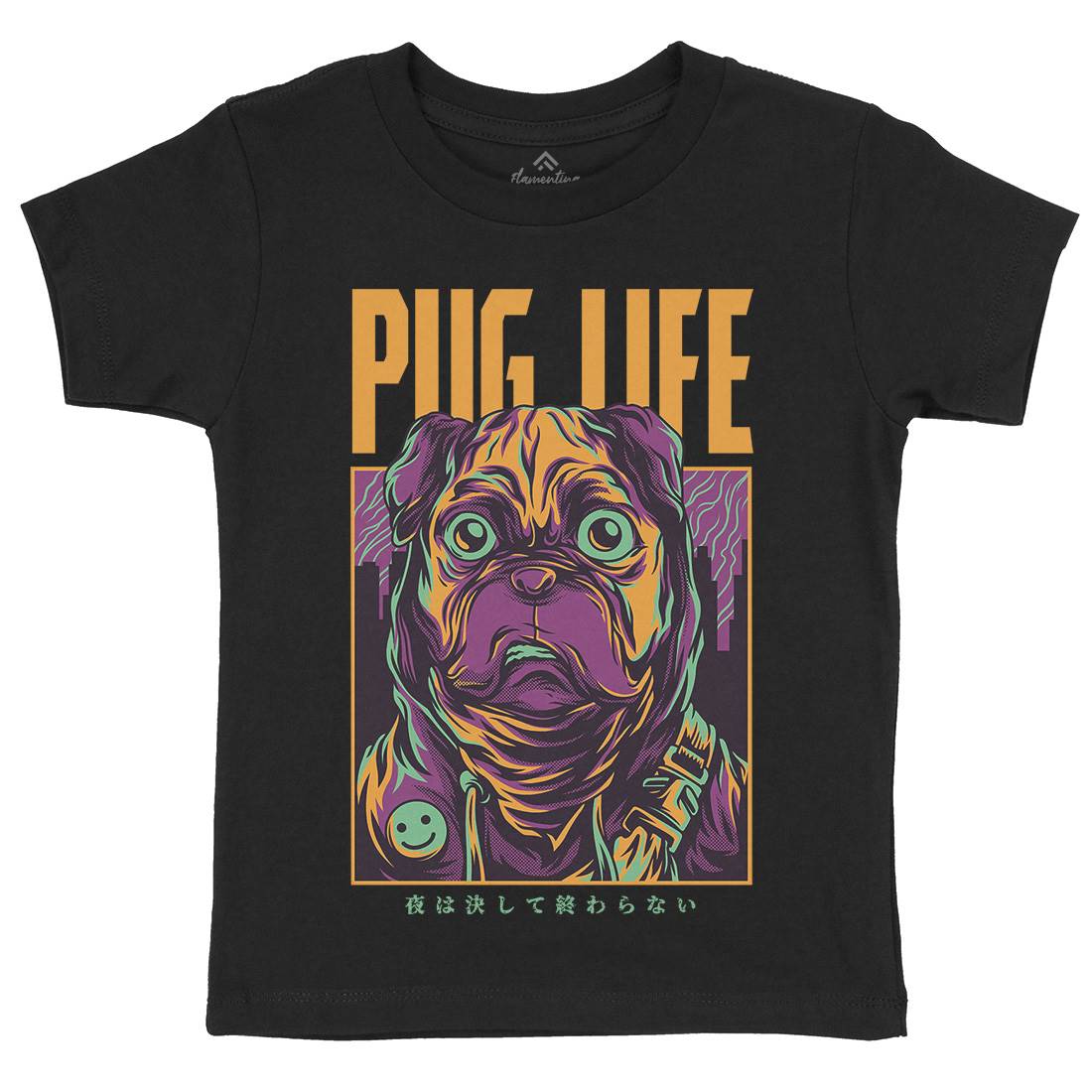 Pug Life Kids Crew Neck T-Shirt Animals D684