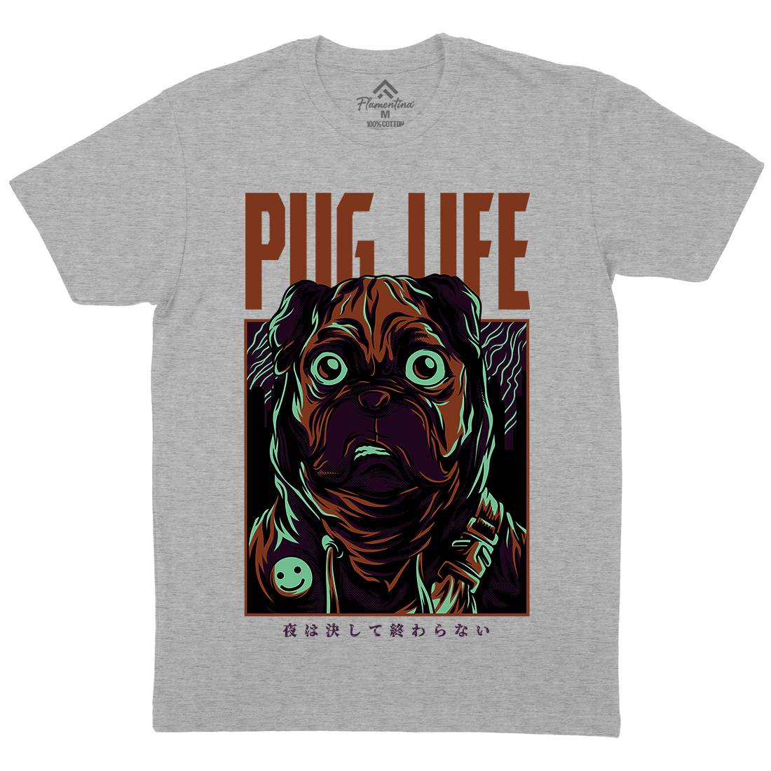 Pug Life Mens Crew Neck T-Shirt Animals D684