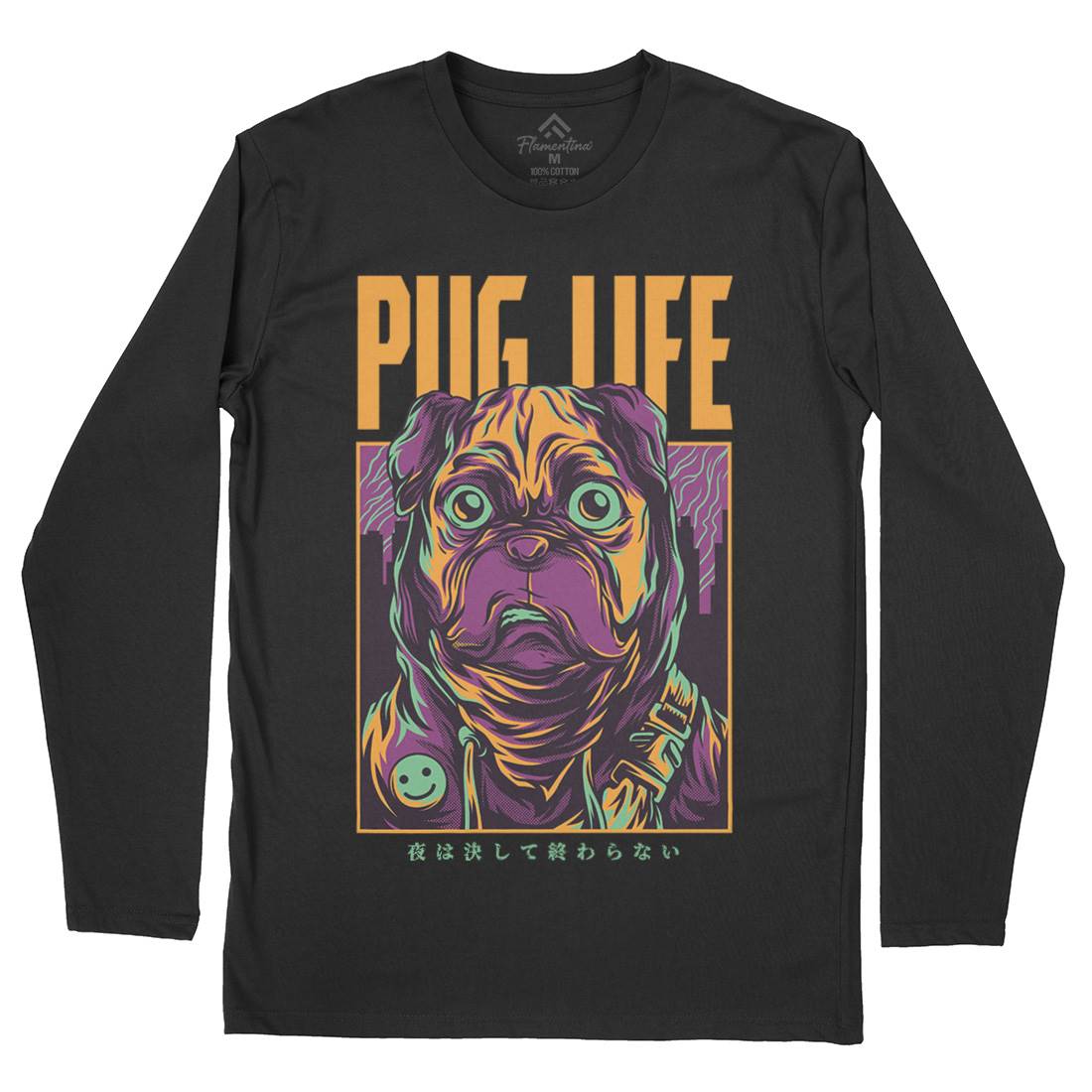 Pug Life Mens Long Sleeve T-Shirt Animals D684