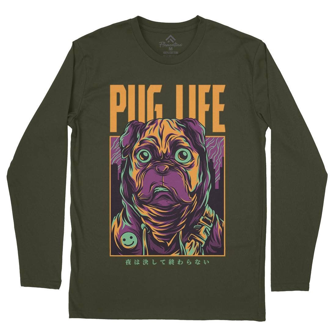 Pug Life Mens Long Sleeve T-Shirt Animals D684