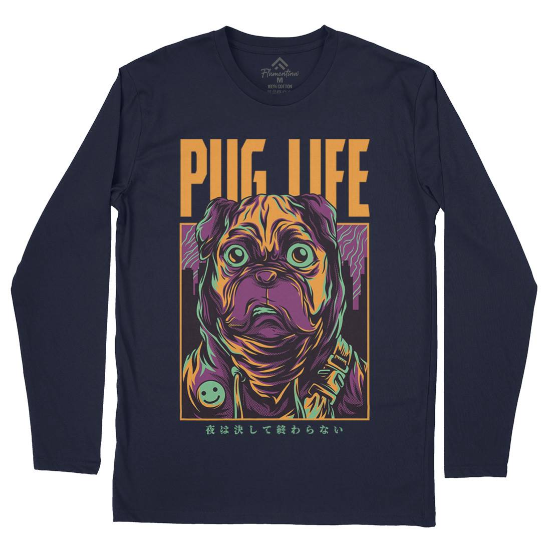 Pug Life Mens Long Sleeve T-Shirt Animals D684