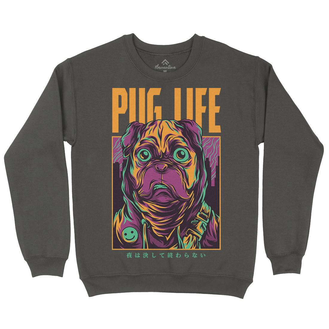 Pug Life Mens Crew Neck Sweatshirt Animals D684