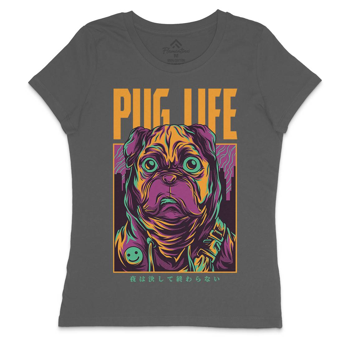 Pug Life Womens Crew Neck T-Shirt Animals D684