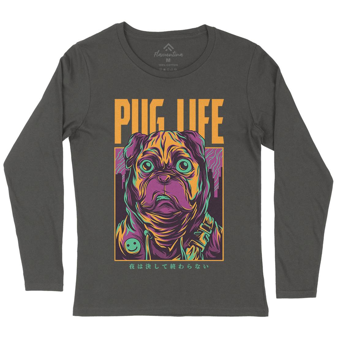 Pug Life Womens Long Sleeve T-Shirt Animals D684