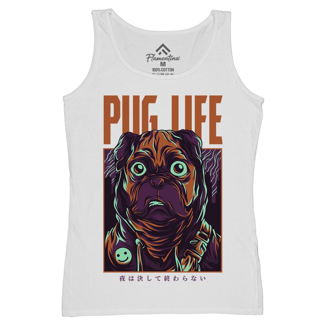 Pug Life Womens Organic Tank Top Vest Animals D684