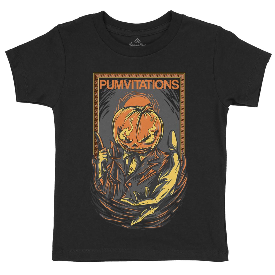 Pumpkin Kids Crew Neck T-Shirt Horror D685