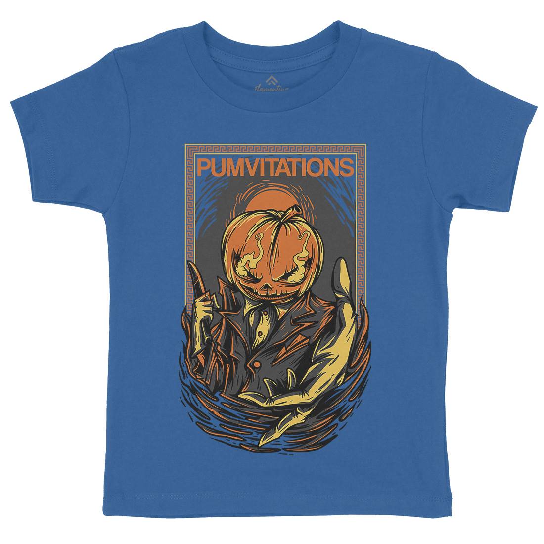 Pumpkin Kids Crew Neck T-Shirt Horror D685