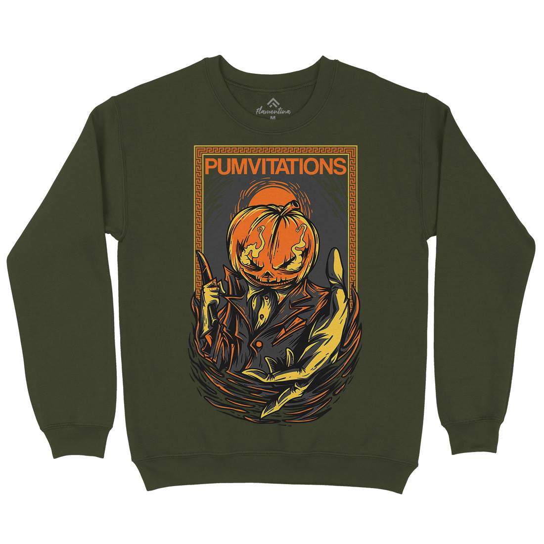 Pumpkin Mens Crew Neck Sweatshirt Horror D685