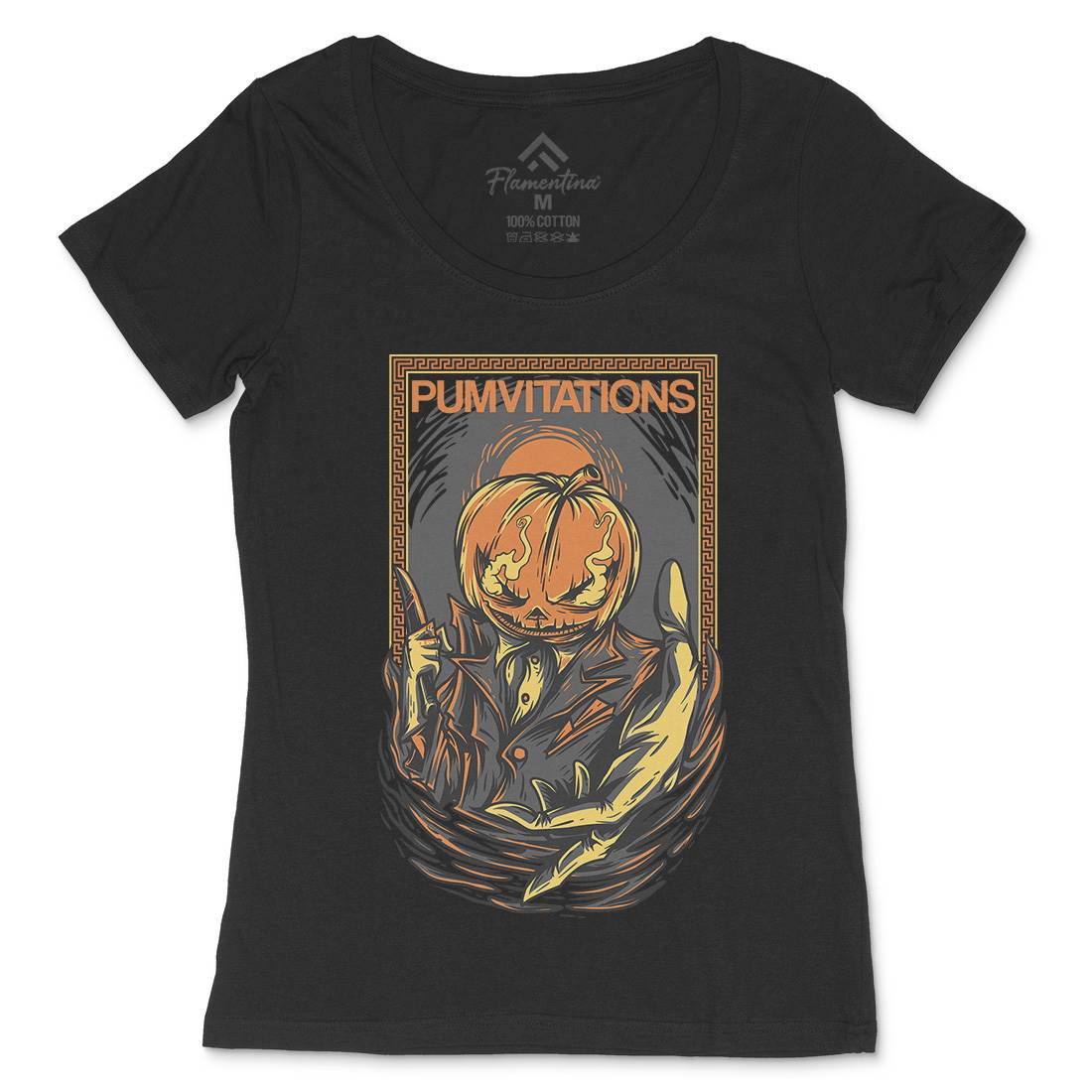 Pumpkin Womens Scoop Neck T-Shirt Horror D685