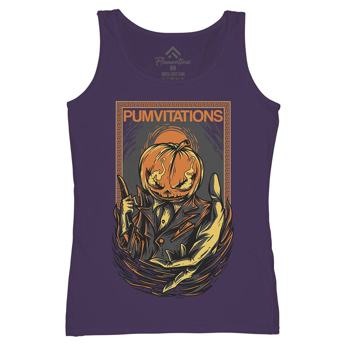 Pumpkin Womens Organic Tank Top Vest Horror D685
