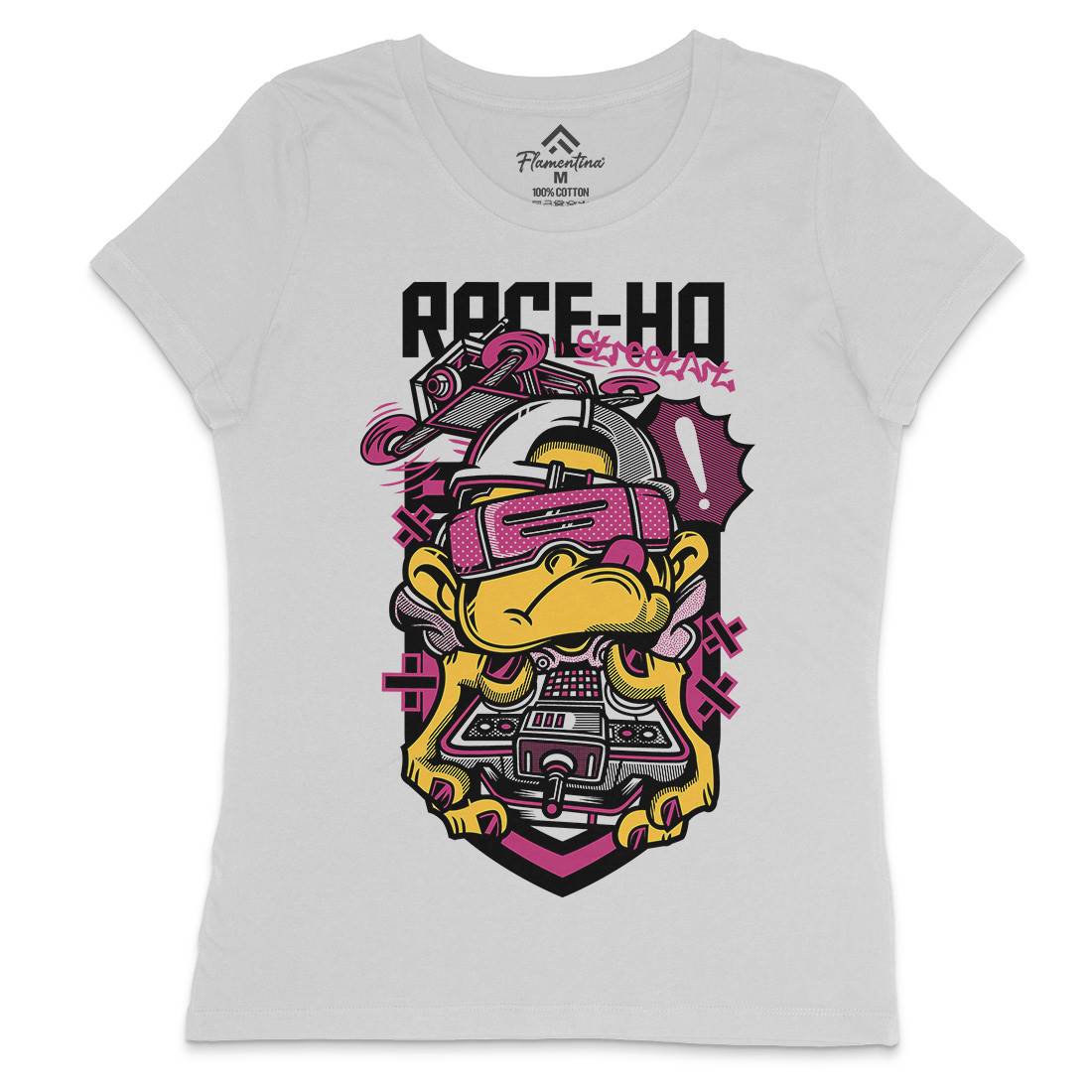 Race Womens Crew Neck T-Shirt Geek D686