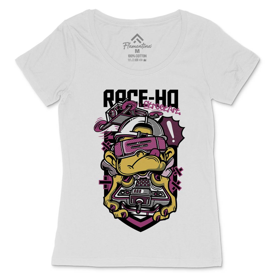 Race Womens Scoop Neck T-Shirt Geek D686