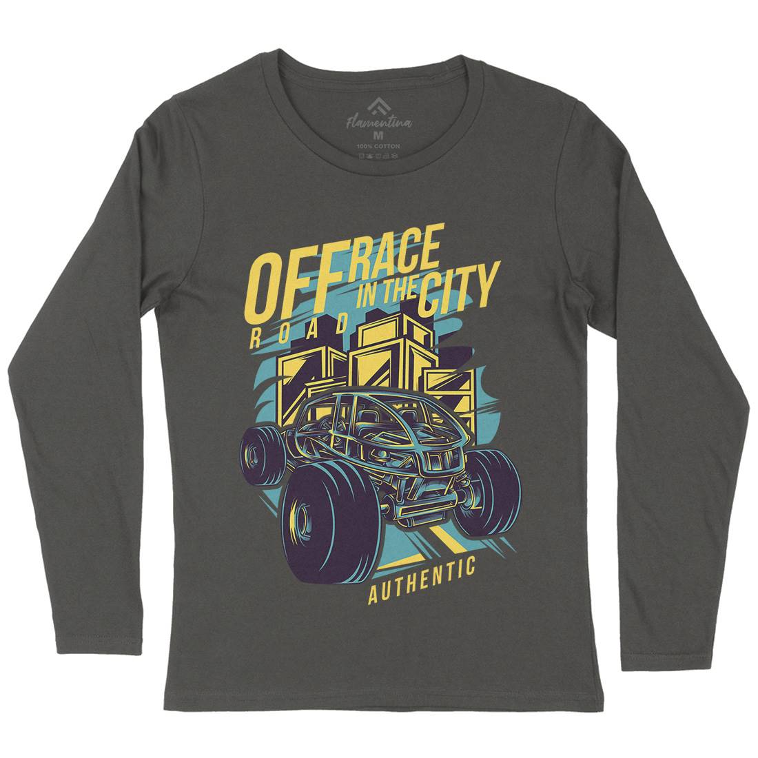 Race In The City Womens Long Sleeve T-Shirt Cars D687