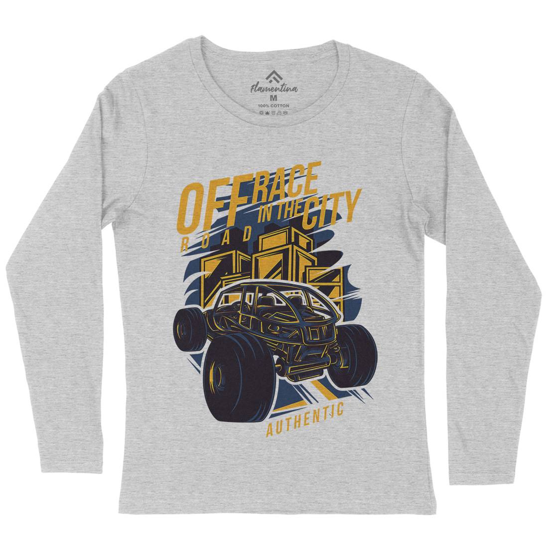 Race In The City Womens Long Sleeve T-Shirt Cars D687