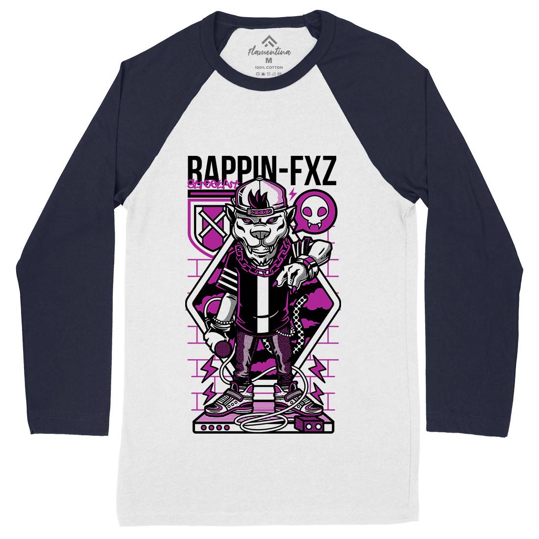 Rappin Mens Long Sleeve Baseball T-Shirt Music D688