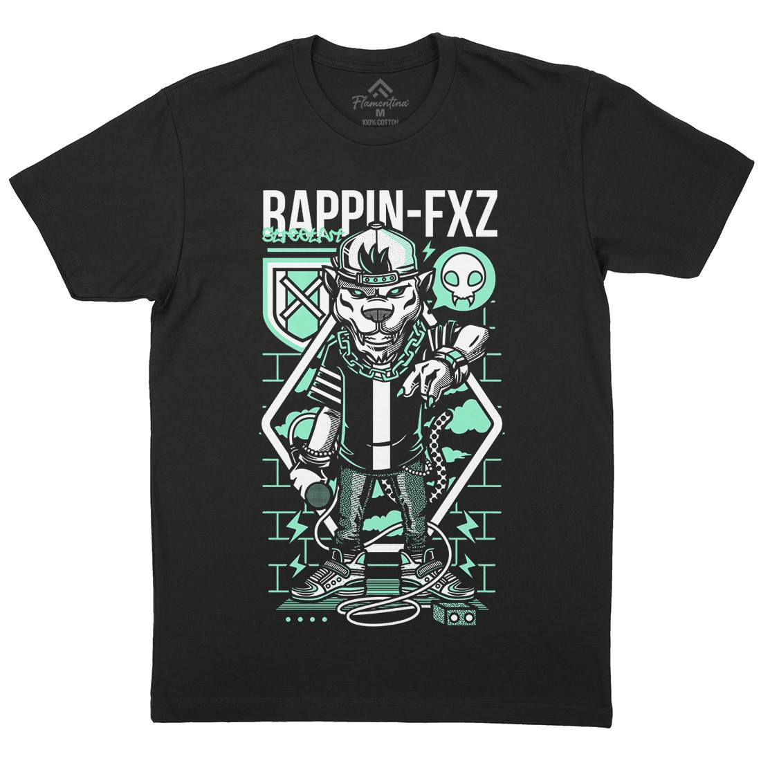 Rappin Mens Organic Crew Neck T-Shirt Music D688
